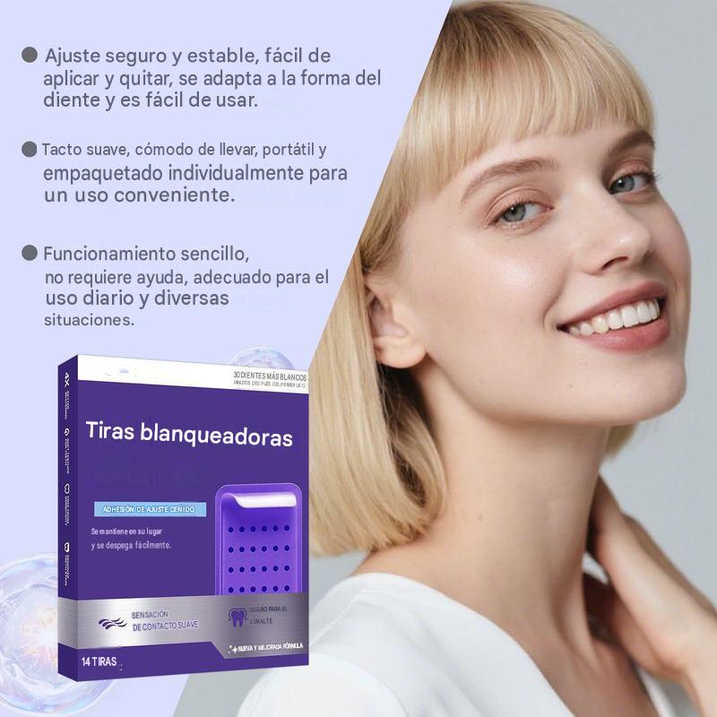 Tiras Blanqueadoras Dentales Purple Shine — Efecto Inmediato con Extractos Vegetales | Sin Sensibilidad