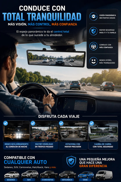 EM30 PRO - Retrovisor gran angular para auto