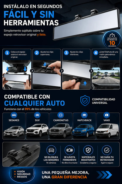 EM30 PRO - Retrovisor gran angular para auto